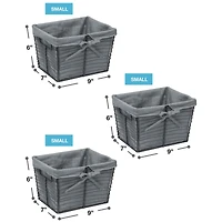 Sorbus 9" Gray Wire Baskets with Removable Liner, 3ct.
