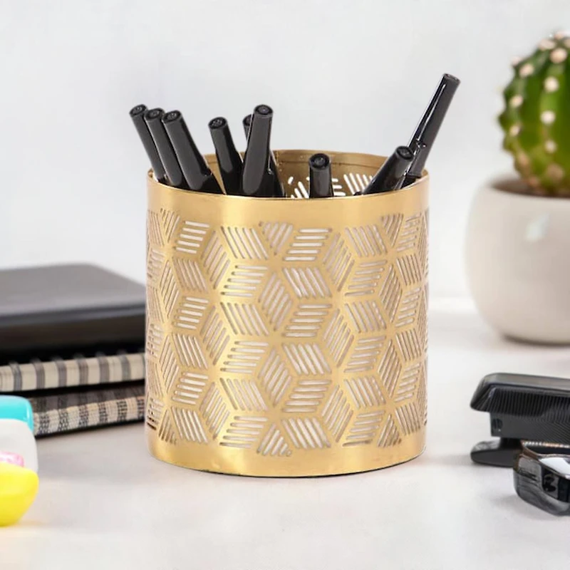 4" Gold Iron Glam Pencil Holder