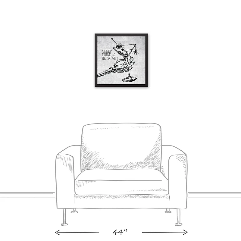 Creep Drink & Be Scary Black Framed Canvas Wall Art