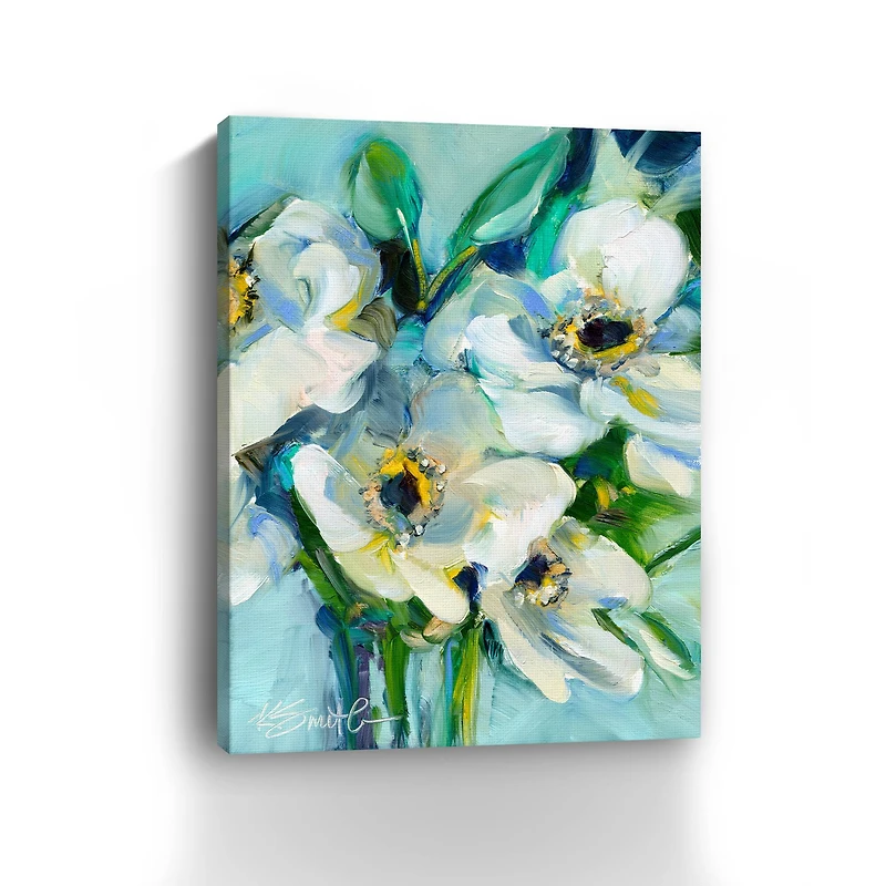 White Floral Still Life Canvas Giclee