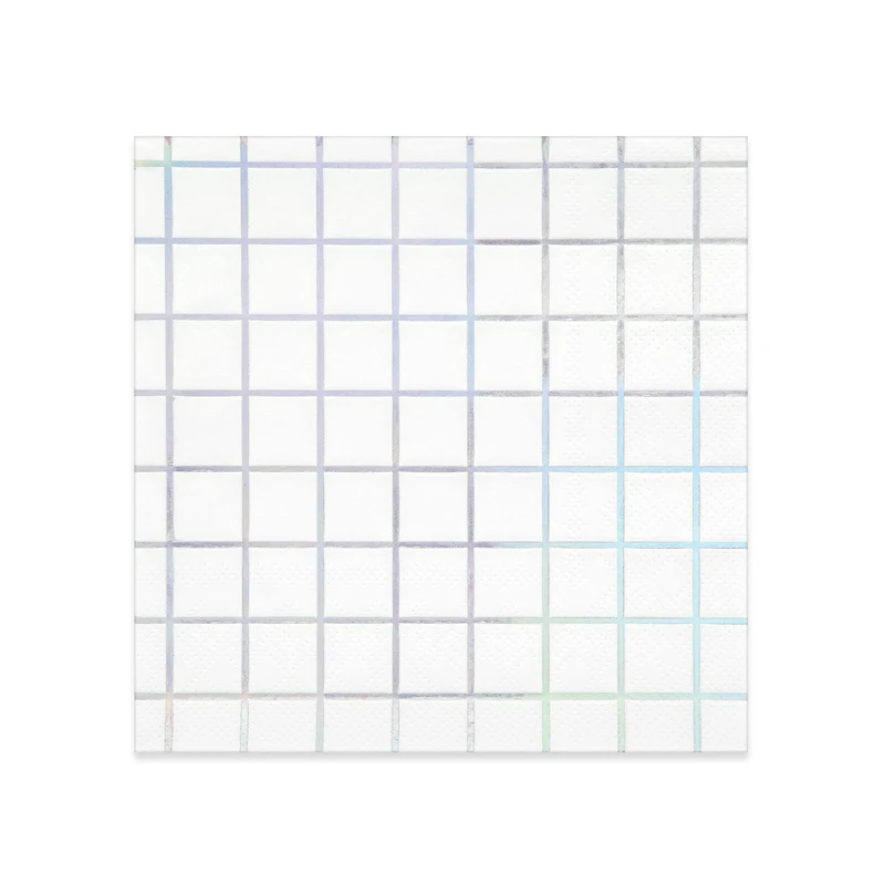 Iridescent Foil Grid Paper Beverage Napkins by Celebrate It™, 16ct.