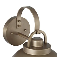 Hello Honey® Easton Tuscan Gold Modern Farmhouse Metal Shade & Exposed Bulb Wall Mounted Outdoor Light