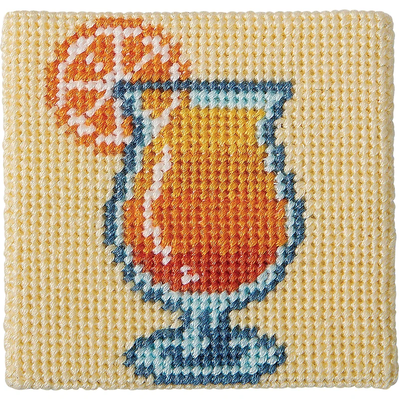 3" x 3" Fruity Drink Needlepoint Kit by Loops & Threads®