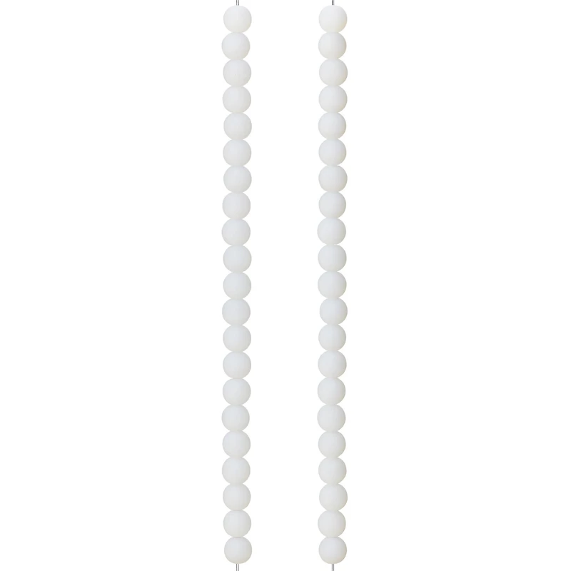 Opaque White Glass Round Beads, 8mm by Bead Landing™
