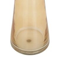 The Novogratz Set of 3 Gold Glass Contemporary Candle Holder, 3" x 3" x 3"