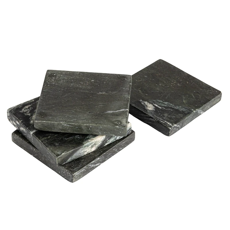 Hello Honey Black Monochrome Mélange Marble Coaster Set, 4ct.