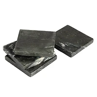 Hello Honey Black Monochrome Mélange Marble Coaster Set, 4ct.
