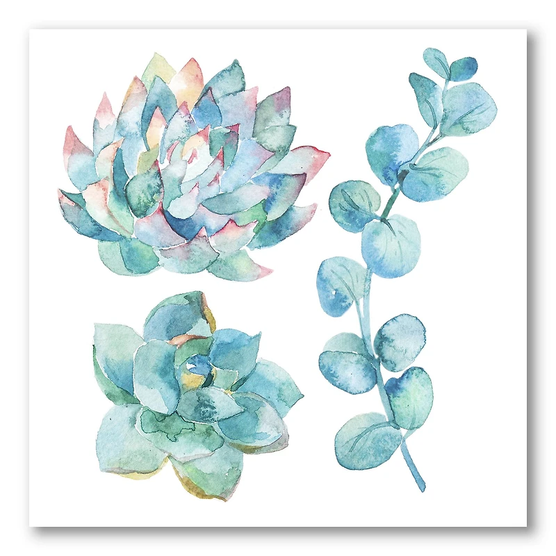 Designart - Eucalyptus Leaves and Succulents