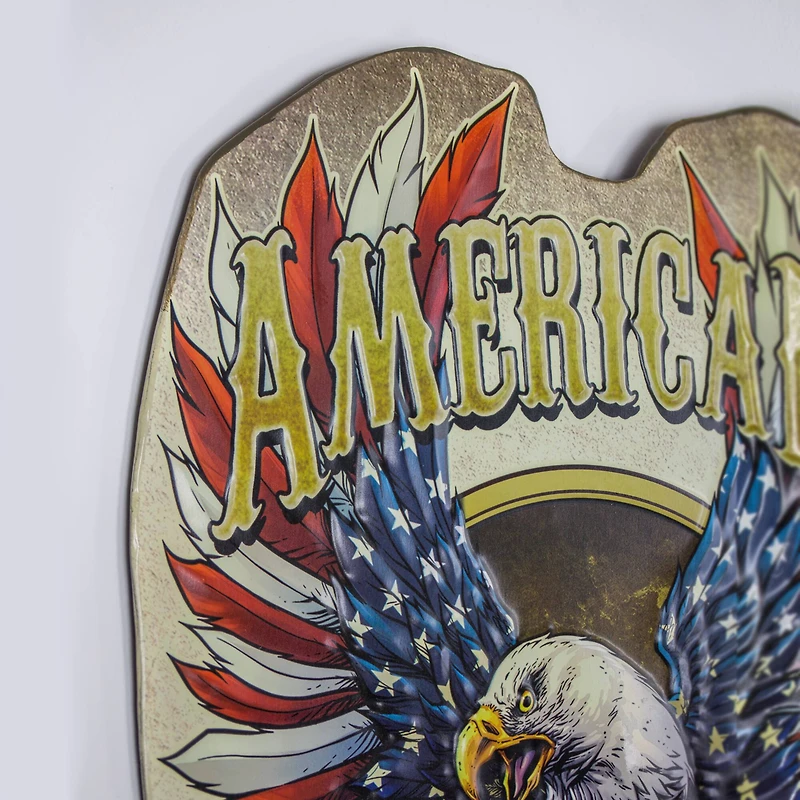American Pride Embossed Metal Sign