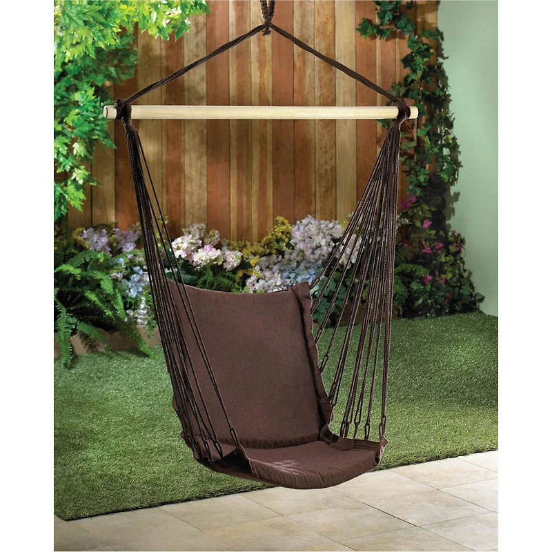 Espresso Cotton Padded Swing Chair