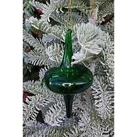 Wizardi 5.9" Dark Green Spire Christmas Glass Ornament