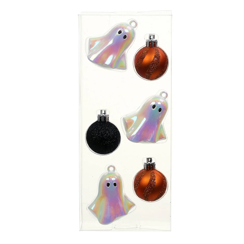 Iridescent White Ghosts 6 Piece Plastic Ornament Set by Ashland®