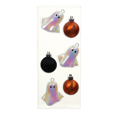 Iridescent White Ghosts 6 Piece Plastic Ornament Set by Ashland®