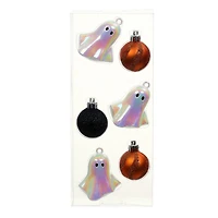 Iridescent White Ghosts 6 Piece Plastic Ornament Set by Ashland®