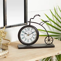 13" Brown Metal Penny-Farthing Clock