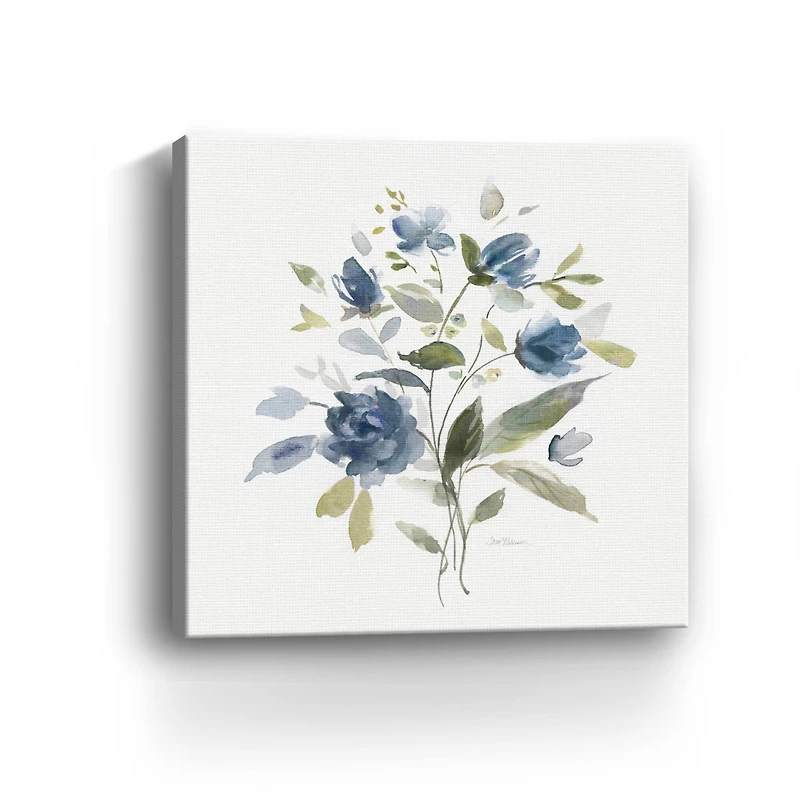 Wild Blue Blooms I Canvas Giclee