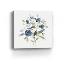Wild Blue Blooms I Canvas Giclee