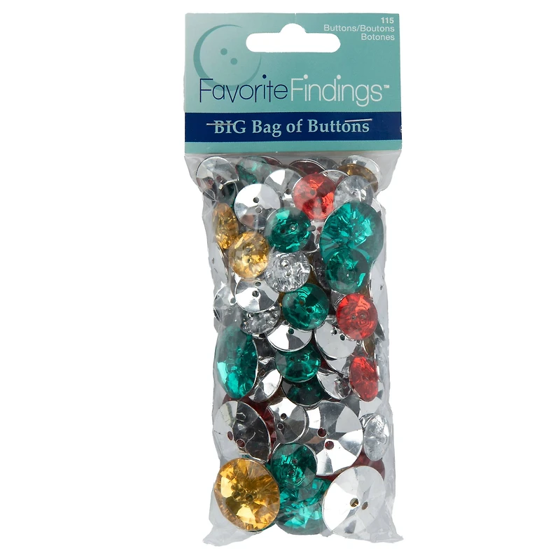 Favorite Findings™ Christmas Gem Button Mix