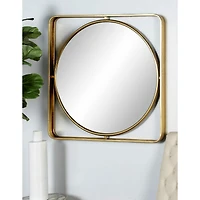Gold Contemporary Metal Wall Mirror, 34" x 34"