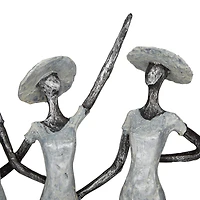Grey Polystone Traditional Sculpture, Ladies 13" x 15" x 4"