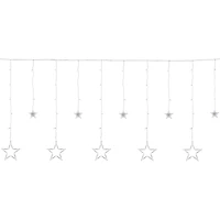 Christmas Stars Icicle Lights - 8.25' - Pure White LED Lights - Clear Wire - 12ct