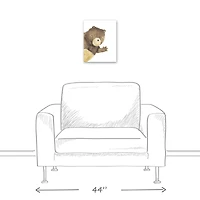 Hello Bear Waving 11" x 14" Canvas Wall Art