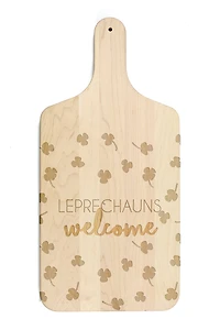 17" Leprechauns Welcome Maple Paddle Cutting Board