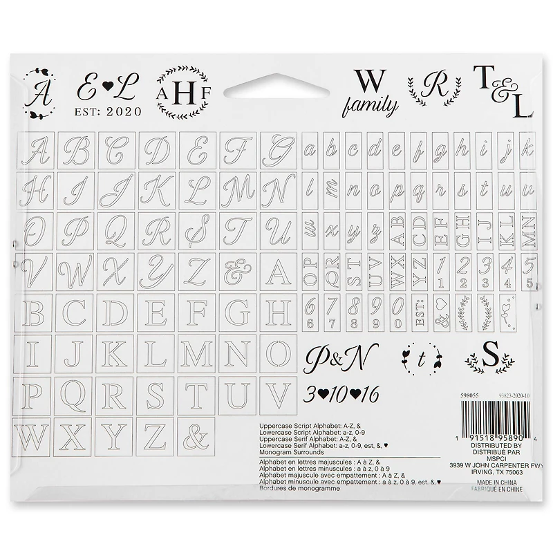Monogram Stencil Pack by Craft Smart®