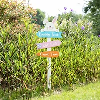 Glitzhome® 36" Wooden Easter Bunny Yard Stake