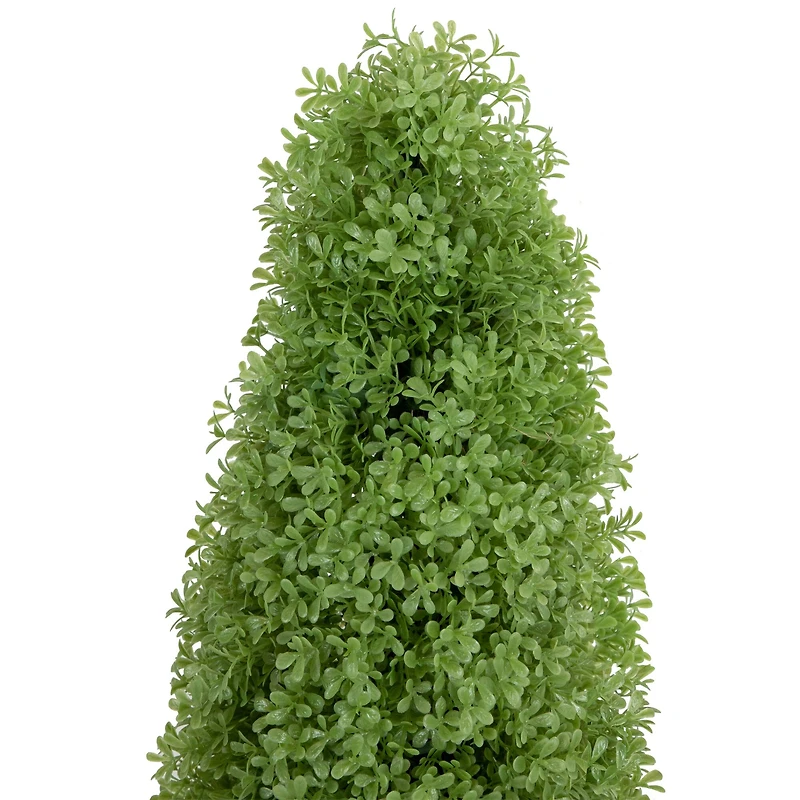 4ft. Unlit Artificial Boxwood Cone Topiary Tree with Round Pot