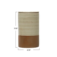 Hello Honey® Natural Brown Stoneware 2-Tone Canister with Lid