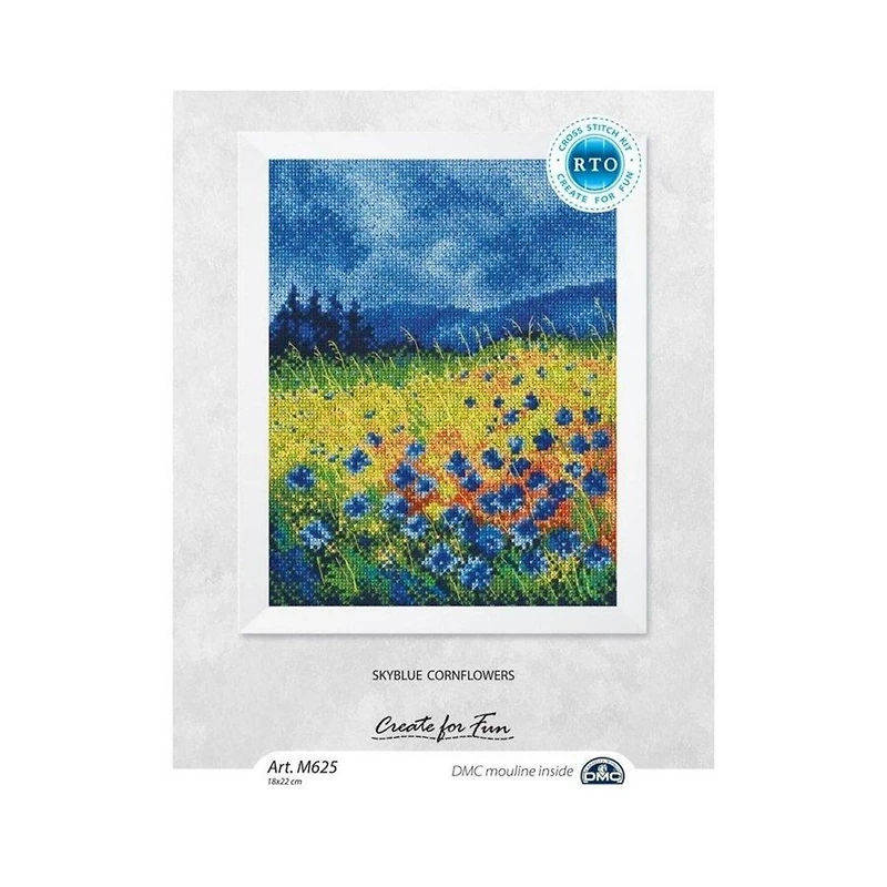 RTO Sky Blue Cornflowers Cross Stitch Kit