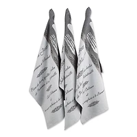 DII® French Menu Jacquard Dishtowel (Set of 3)