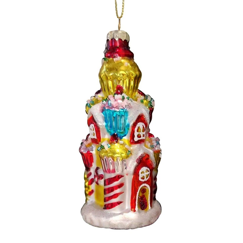 Wizardi 11.81" Gingerbread House Christmas Glass Ornament