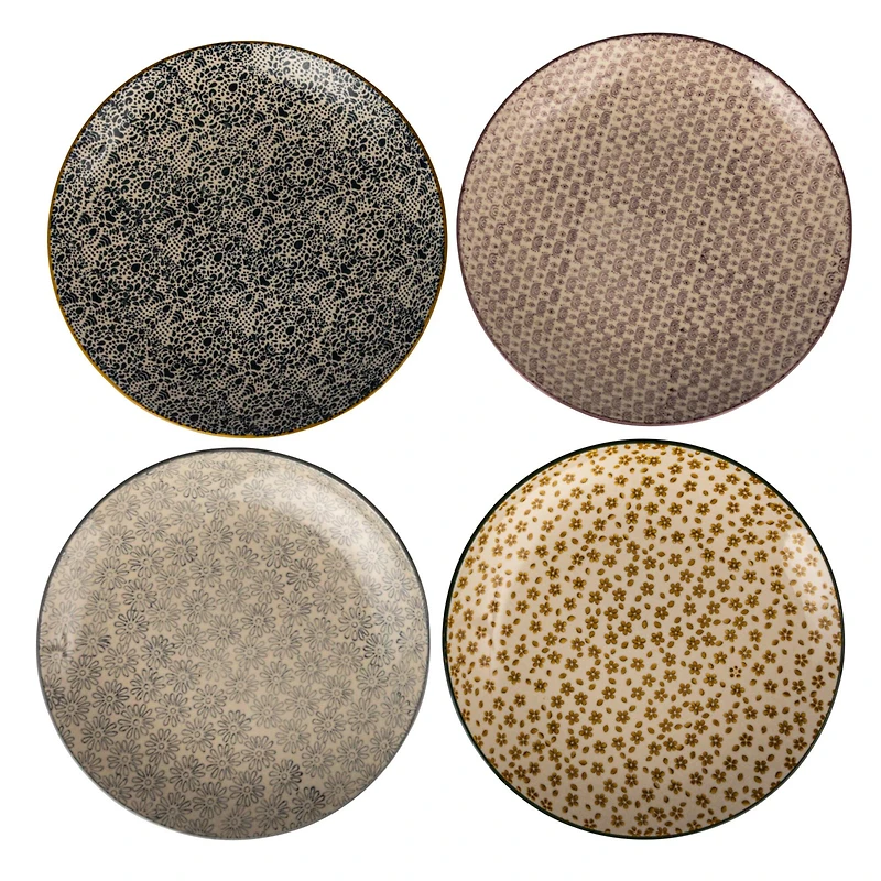Hello Honey® 10" Blossom Elegance Round Stoneware Plate Set