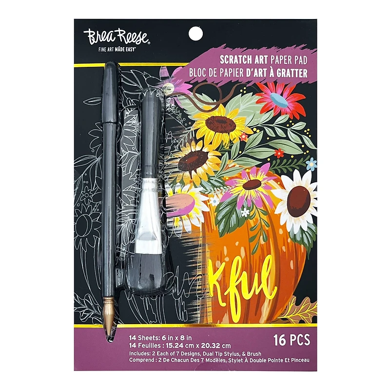 Brea Reese™ 6" x 8" Fall Harvest Scratch Art Paper Pad