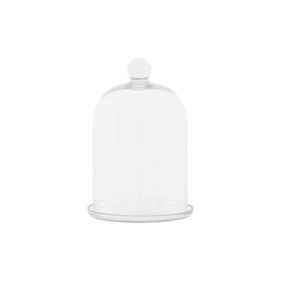 Hello Honey® Glass Cloche with Clear Glass Plate Set