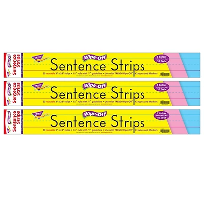 Trend Enterprises® Wipe-Off® Multicolor Sentence Strips, 180ft.
