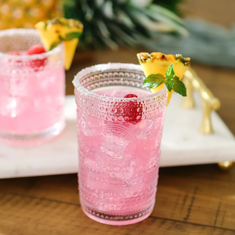 Kate Aspen® 13oz. Beaded Floral Clear Drinking Glasses, 6ct.