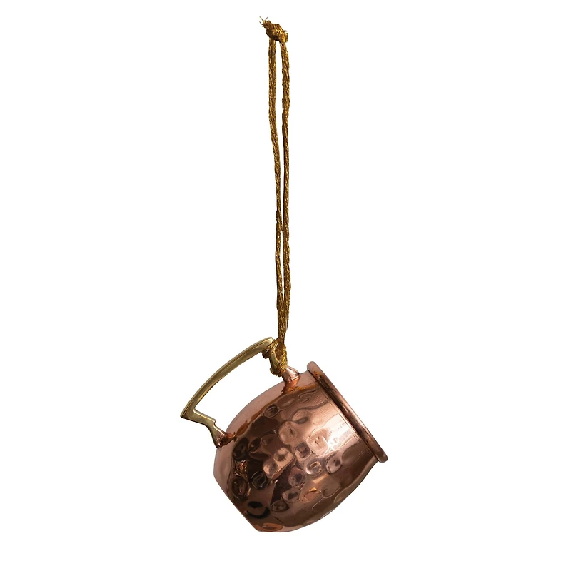 Hello Honey® 2.5" Copper Finish Hammered Stainless Steel Mule Mug Ornament