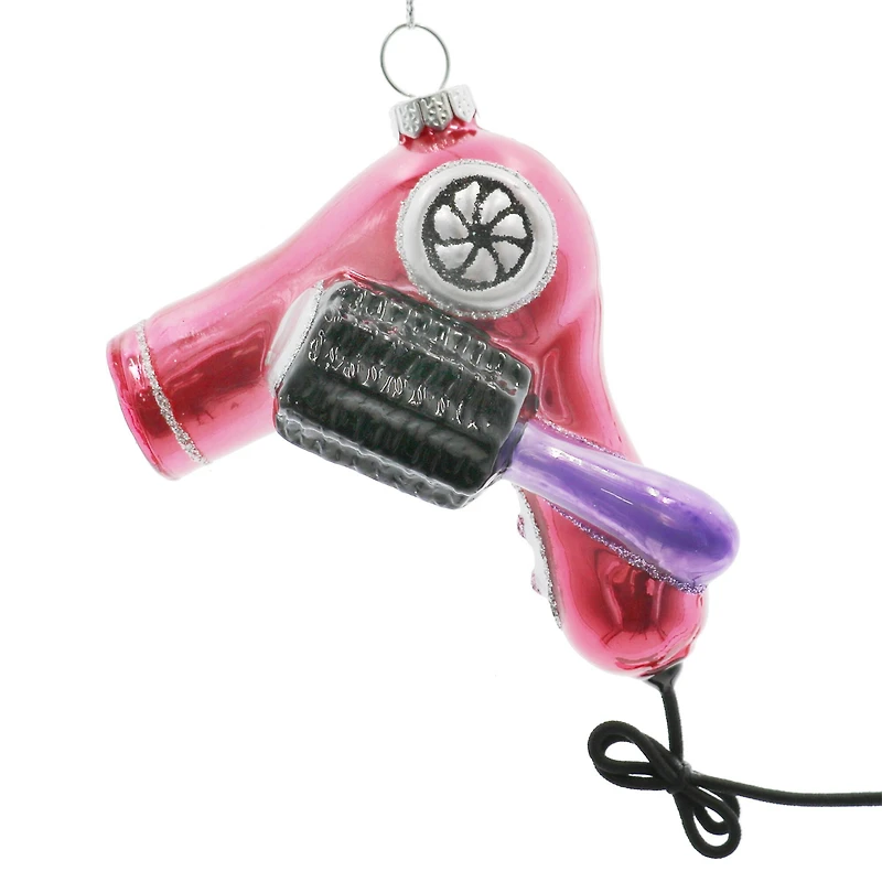 5.5" Pink Hair Dryer Glass Ornament by Ashland®