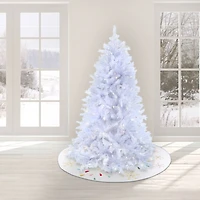 7.5ft. Pre-Lit White Artificial Christmas Tree, Warm White LED Lights