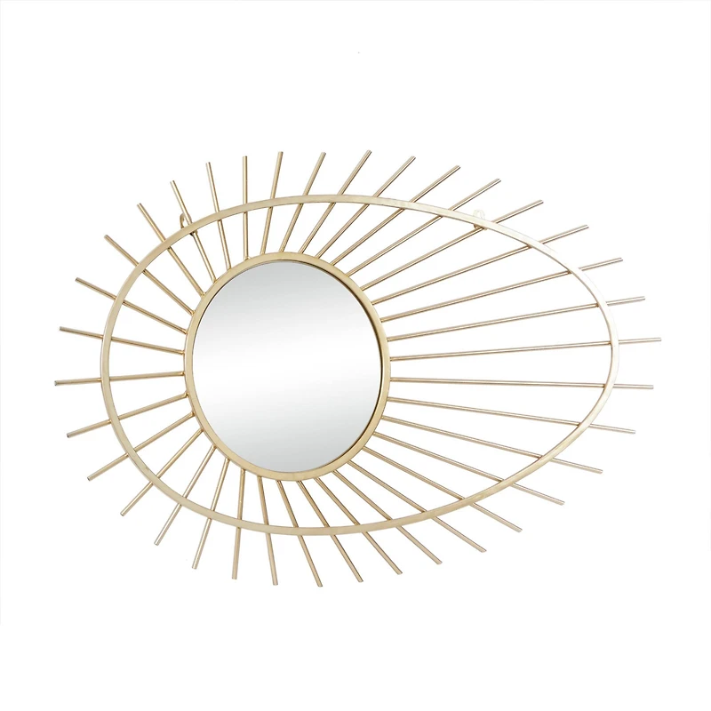 CosmoLiving by Cosmopolitan Gold Metal Contemporary Wall Mirror, 34" x 22" x 1"