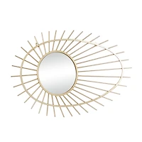 CosmoLiving by Cosmopolitan Gold Metal Contemporary Wall Mirror, 34" x 22" x 1"