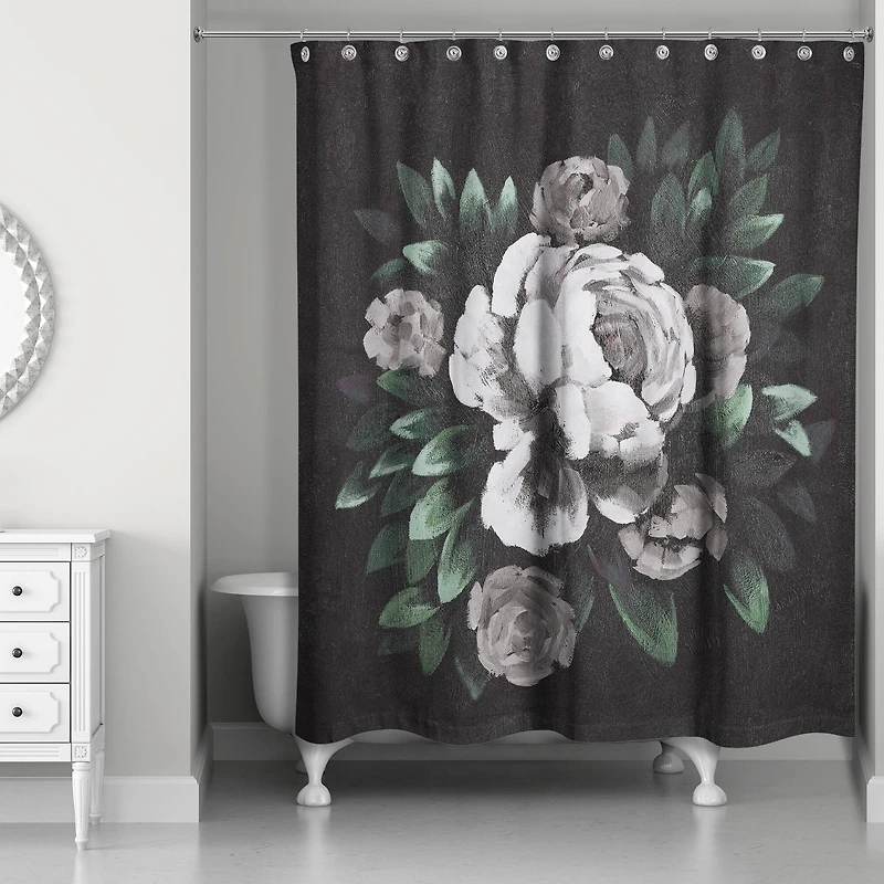 Dark Moody Floral 71" x 74" Shower Curtain