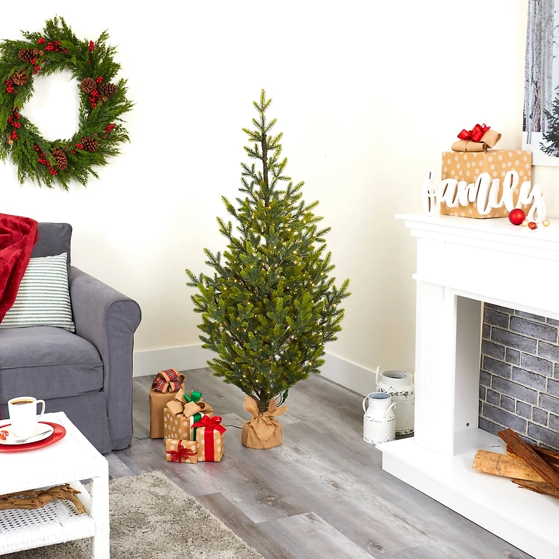 5ft. Pre-Lit Fraser Fir Natural Look Artificial Christmas Tree with Clear LED Lights