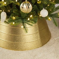 Glitzhome® 2ft. Gold Glitter Metal Tree Collar