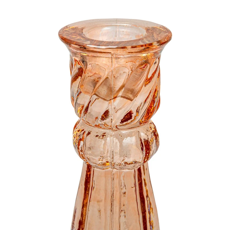Hello Honey® 9.5" Amber Reclaimed Glass Taper Candle Holder