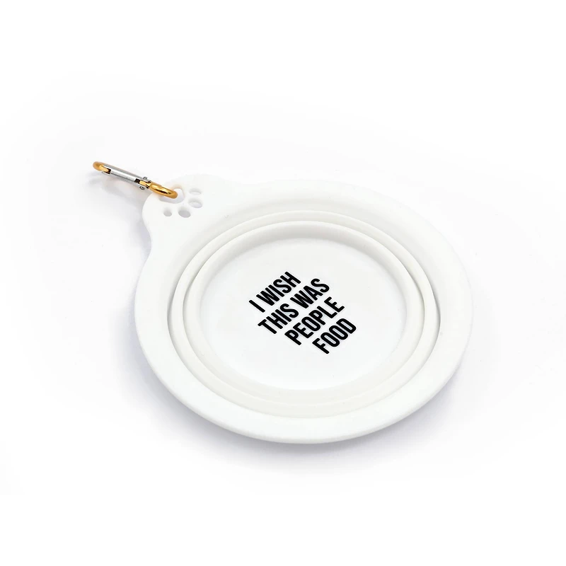 White Collapsible Pet Bowl by Fab Finds