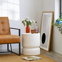 Glitzhome® 17" Multi-Functional Faux Terrazzo Garden Stool